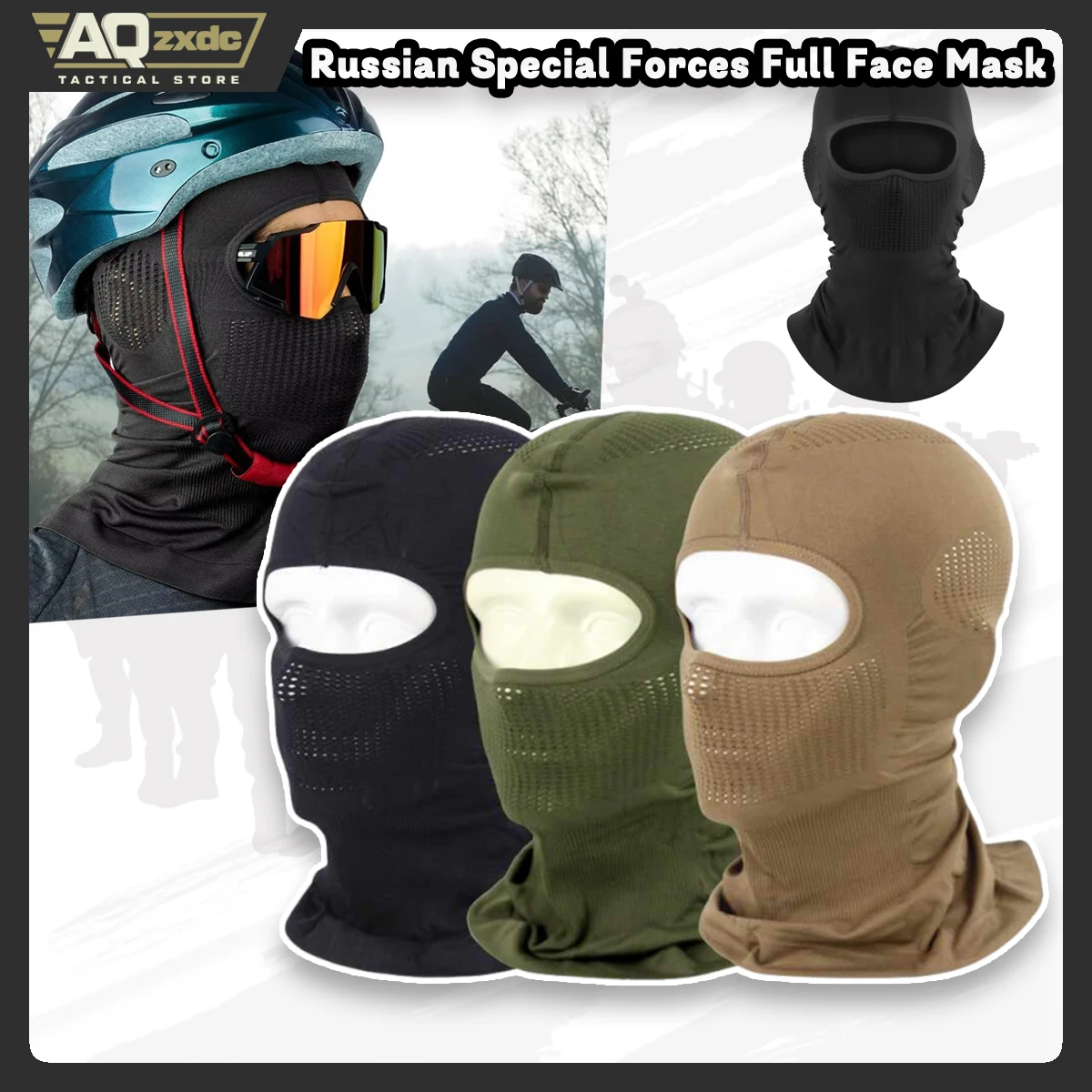Era de la Guerra Fría, ventilador militar ruso, pasamontañas de fuerzas especiales, máscara facial completa con forro para casco para ciclismo, esquí, máscara transpirable