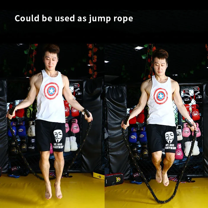Cuerda de batalla profesional para gimnasio, uso doméstico al aire libre, cuerda de entrenamiento de saltar resistente para entrenamientos de batalla de Fitness de fuerza - imagen 4