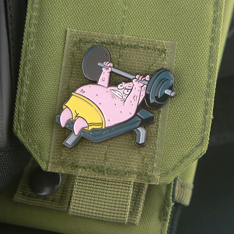 Mochila de Metal de estrella de mar para Fitness, pegatinas tácticas de dibujos animados, Parche de velcro, insignia de moral Linda y encantadora, diversión 3D - imagen 4