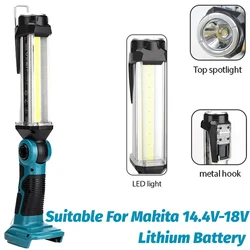 Luz Led de trabajo de 2000lm para Makita, linterna con batería de litio de 18V, reflector inalámbrico de 35W, gancho para reparación de automóviles y Camping