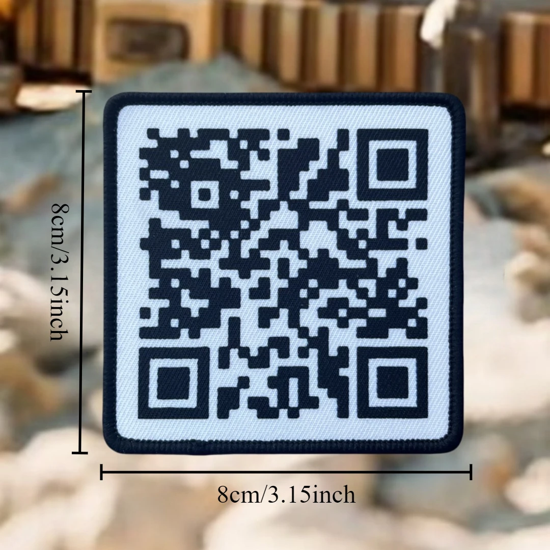 Parche con insignia de moral divertida de código QR, brazalete táctico con gancho y bucle impreso, mochila para exteriores, accesorios para sombrero, pegatinas - imagen 2