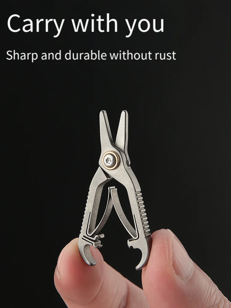 Tijeras de pesca de aleación de titanio, Mini tijeras de mano portátiles - imagen 2