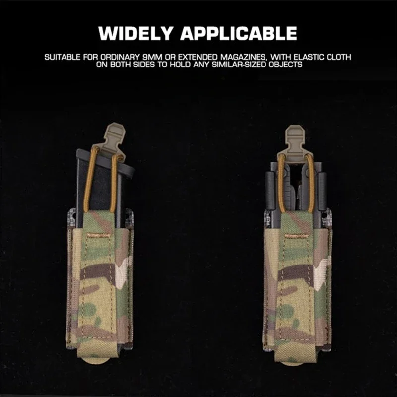 ERQYGRA-pistola elástica táctica de 9mm, bolsa individual, sistema Molle, accesorios de Paintball, riñonera, funda, equipo de caza - imagen 2