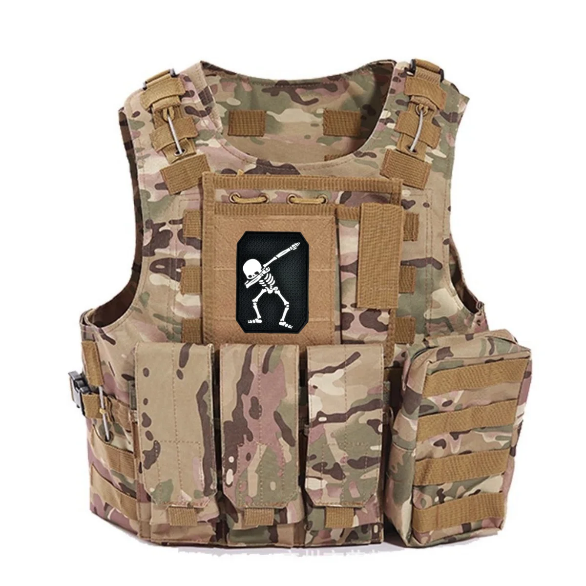 Parche luminoso de esqueleto bailarín, parche táctico de PVC con gancho, Calavera, emblema de moral, insignia de moral, pegatina decorativa para mochila - imagen 4