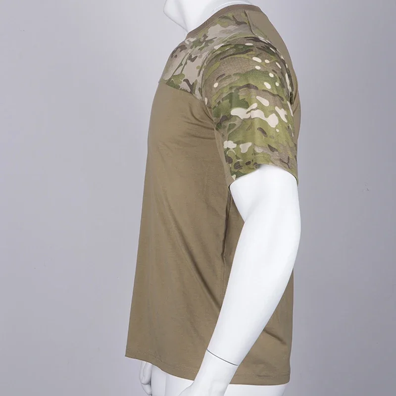 Camiseta táctica para hombre, camiseta de manga corta de secado rápido de camuflaje de combate, camiseta para senderismo y caza, ropa deportiva para exteriores - imagen 5