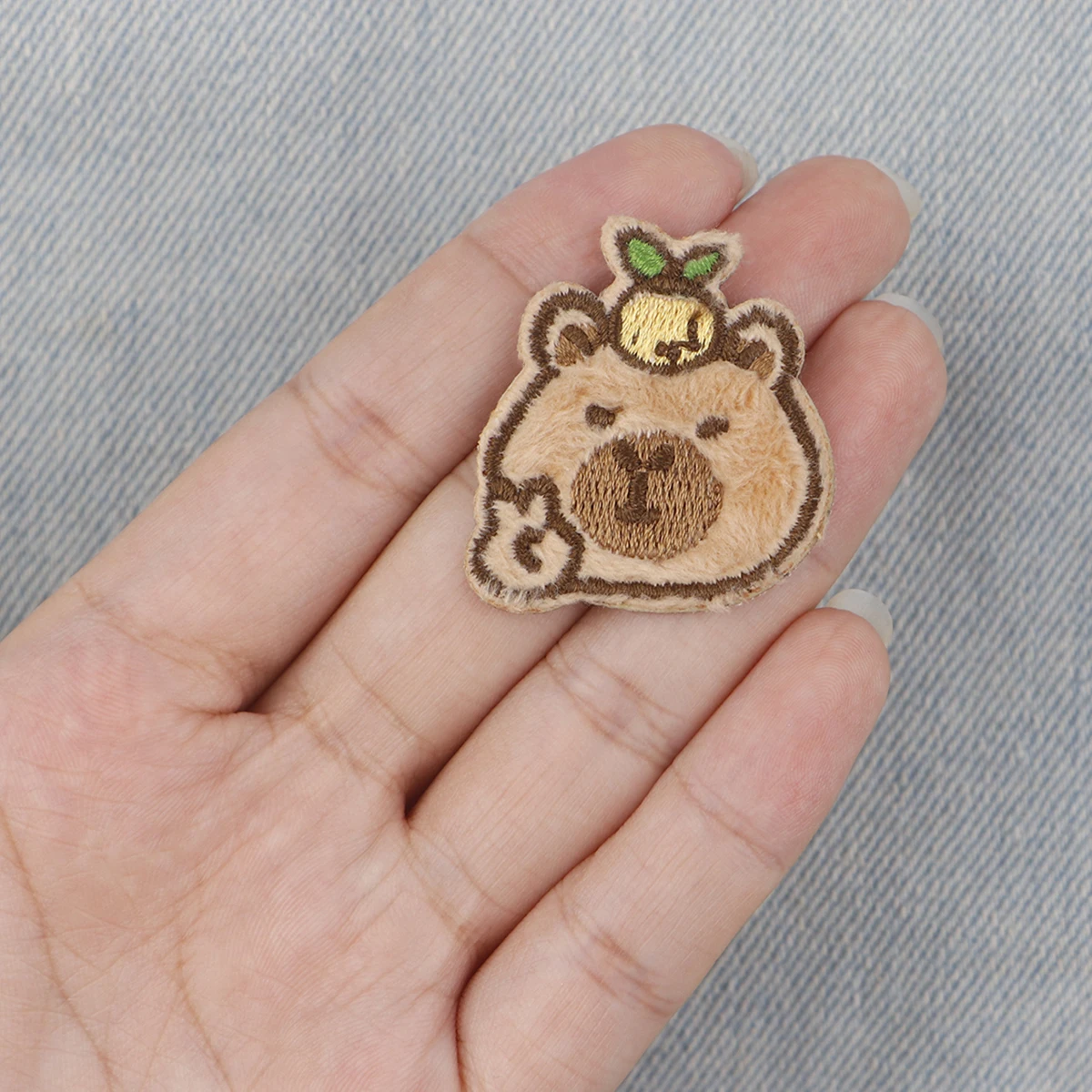 Parche bordado de capibara bonito, parches para planchar con animales de dibujos animados para ropa, parches adhesivos para ropa, insignias para coser DIY - imagen 2
