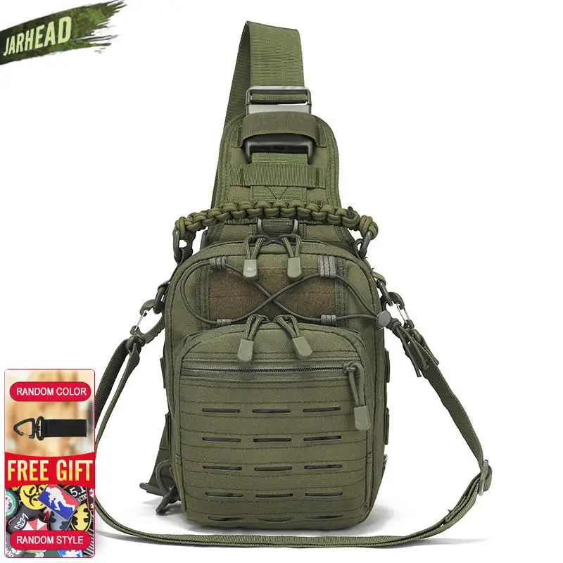 Bolso de hombro táctico, bolsa de pecho Diagonal, bolsa de conducción portátil al aire libre, bolsa de pecho pequeña deportiva de campo de camuflaje - imagen 4