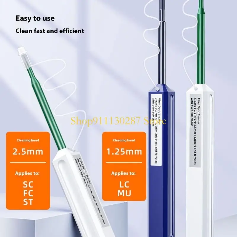 J1HC 1.25 mm 2.5 mm Fibra óptica Cleaner Conector lápiz Adaptador redes - imagen 5