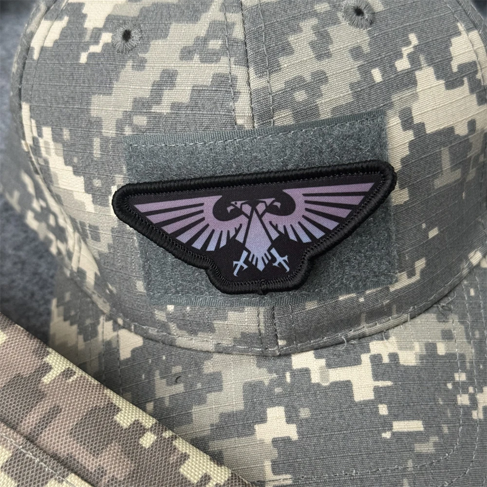 Parche de insignia de moral divertida "Aquila voladora", emblema militar, brazalete táctico, gancho impreso y bucle, pegatinas para mochila de ropa - imagen 5