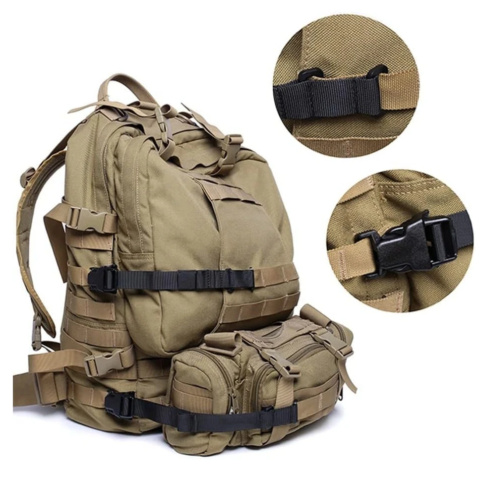 Sistema de nivel táctico Rush, correas de mochila Molle portátiles, banda de fijación para mochila, equipaje, Camping, senderismo, montañismo, 4 Uds. - imagen 3
