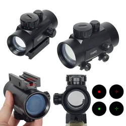 Mira telescópica holográfica de punto rojo y verde, telescopio ajustable de un solo tubo, mira telescópica táctica, montaje elevador de 1 pulgada, 1x30, 1x40, 11/20mm