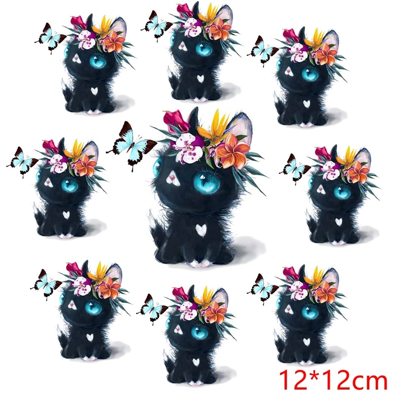 Parches de transferencia térmica para ropa, adhesivos de transferencia de calor con dibujos de animales, unicornio, gato, 10 piezas, venta al por mayor - imagen 3