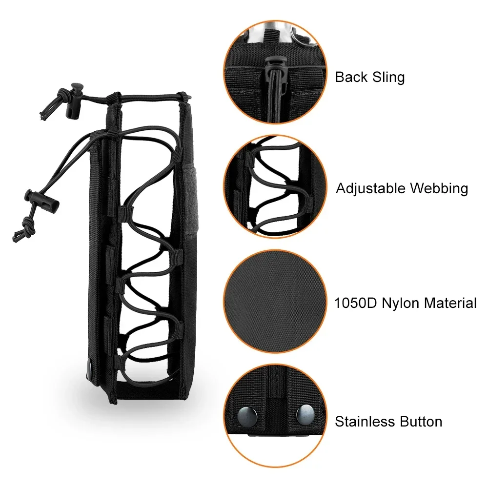 Venta al por mayor soporte táctico para botella de agua Molle portabotellas con correa banda elástica ajustable - imagen 4