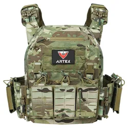 Chaleco táctico con triple bolsa para revistas, tela de nailon 1000D, liberación rápida, 6094K, caza, accesorios de combate Airsoft