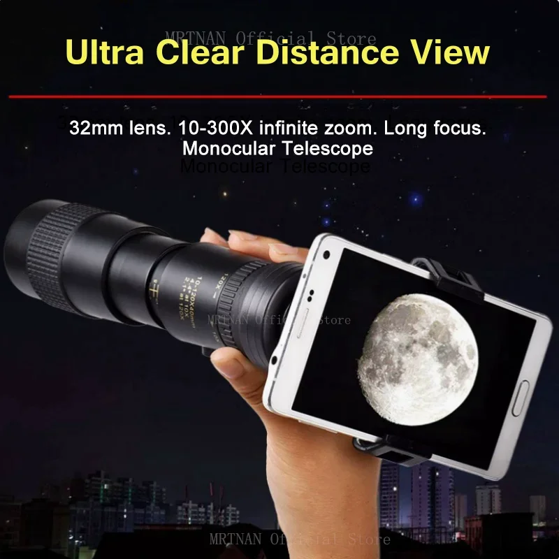 Monocular HD zoom teleobjetivo con clip para móvil y caza - imagen 2