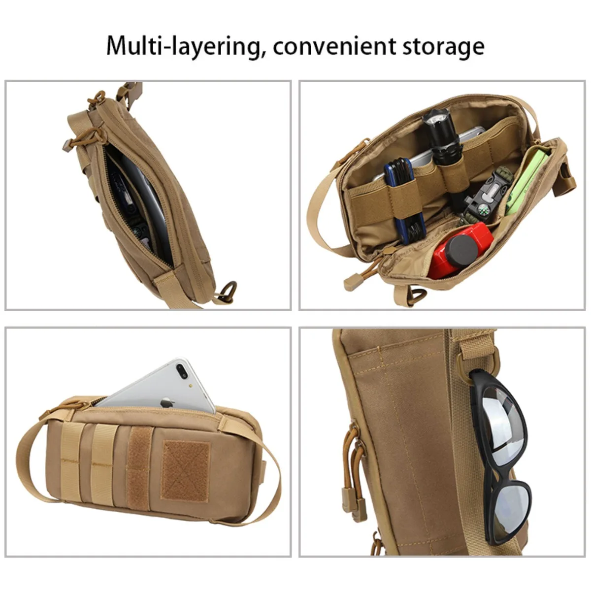 Bolsa táctica para pistola de ocultación IWB, funda para pistola, correa de hombro Molle, bolsillos de caza para G43 G17 1911 G19 Taurus G2C HK USP - imagen 4