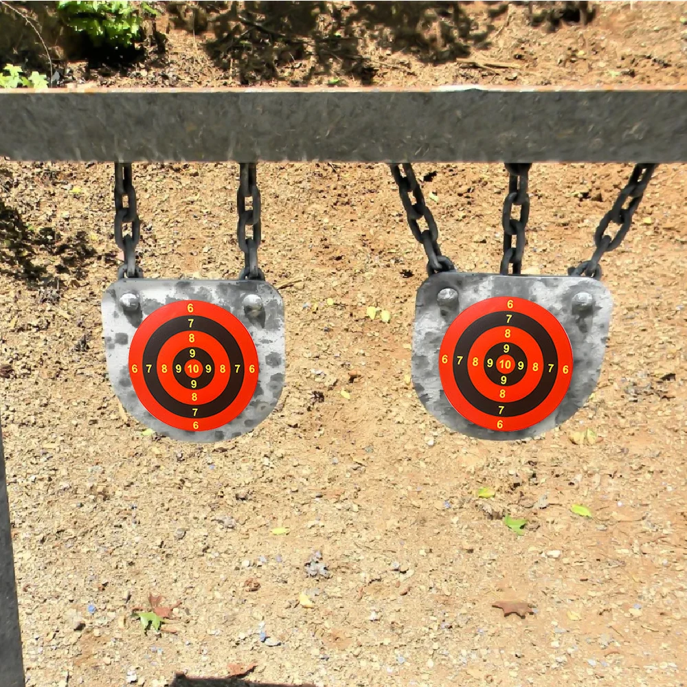 300 Uds pegatinas de destino autoadhesivas papel de destino de tiro etiquetas naranjas fluorescentes para pistola de aire BB pistola práctica de tiro - imagen 5