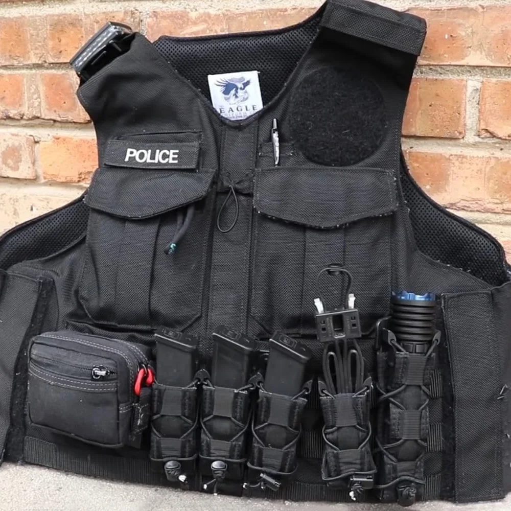 Bolsa para revistas de doble/Triple apilamiento de pistola de 9mm, funda Molle Mag, soporte para linterna de caza EDC - imagen 4