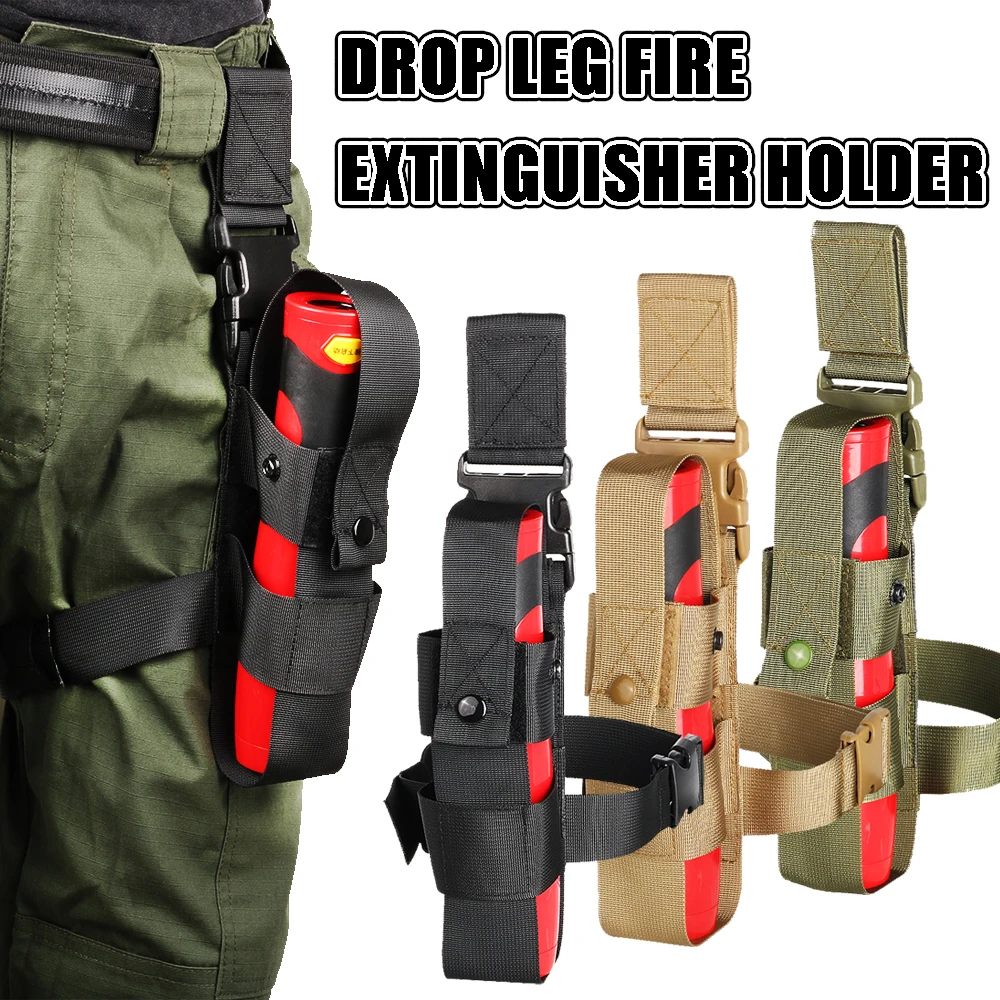 Soporte de mano para pulverizador de fuego, bolsa para botella de agua, bolsa para espray de pimienta para muslo, funda para extintor MK9 con tapa abierta para exteriores