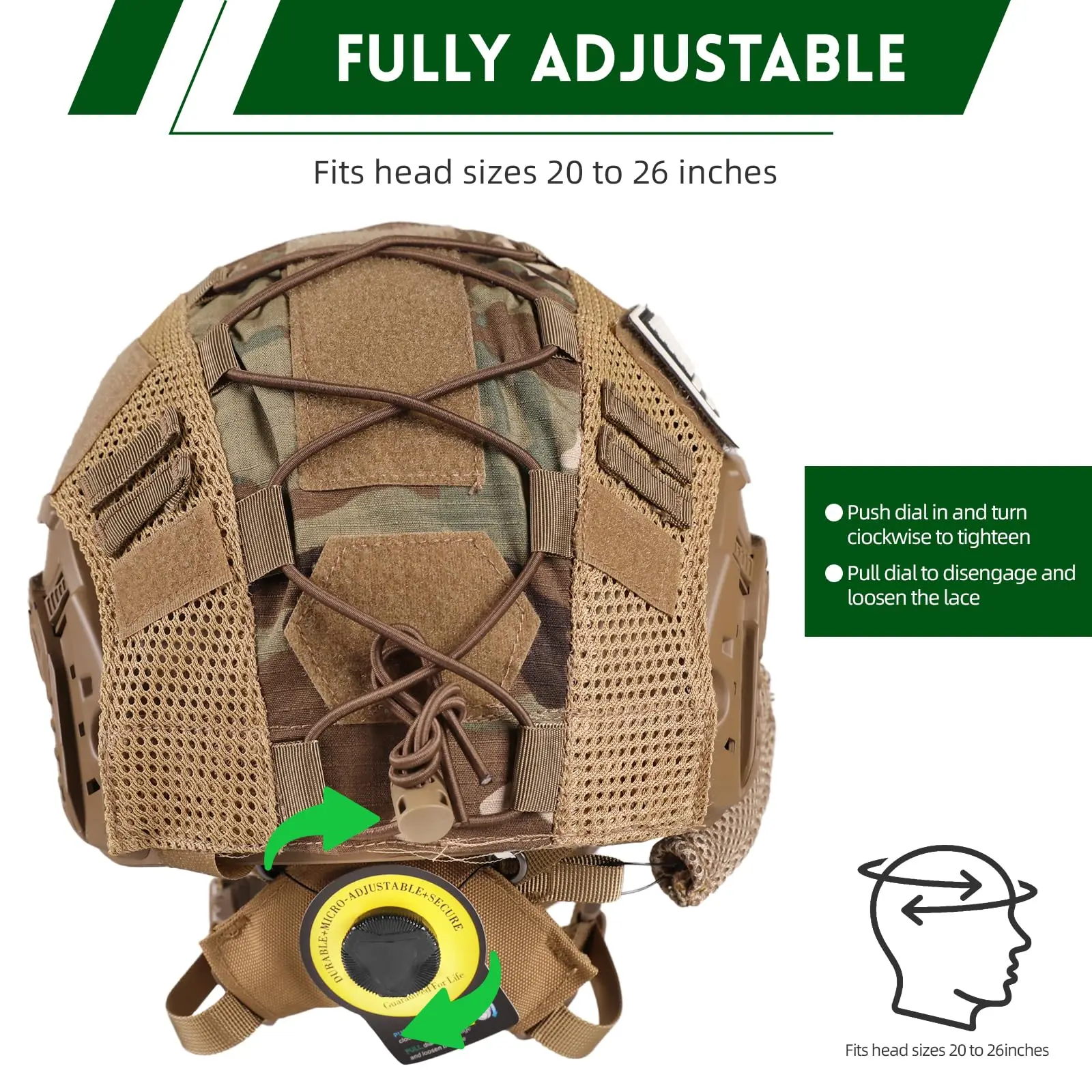Set casco táctico ajustable con bolsa contrapeso y funda Airsoft - imagen 2