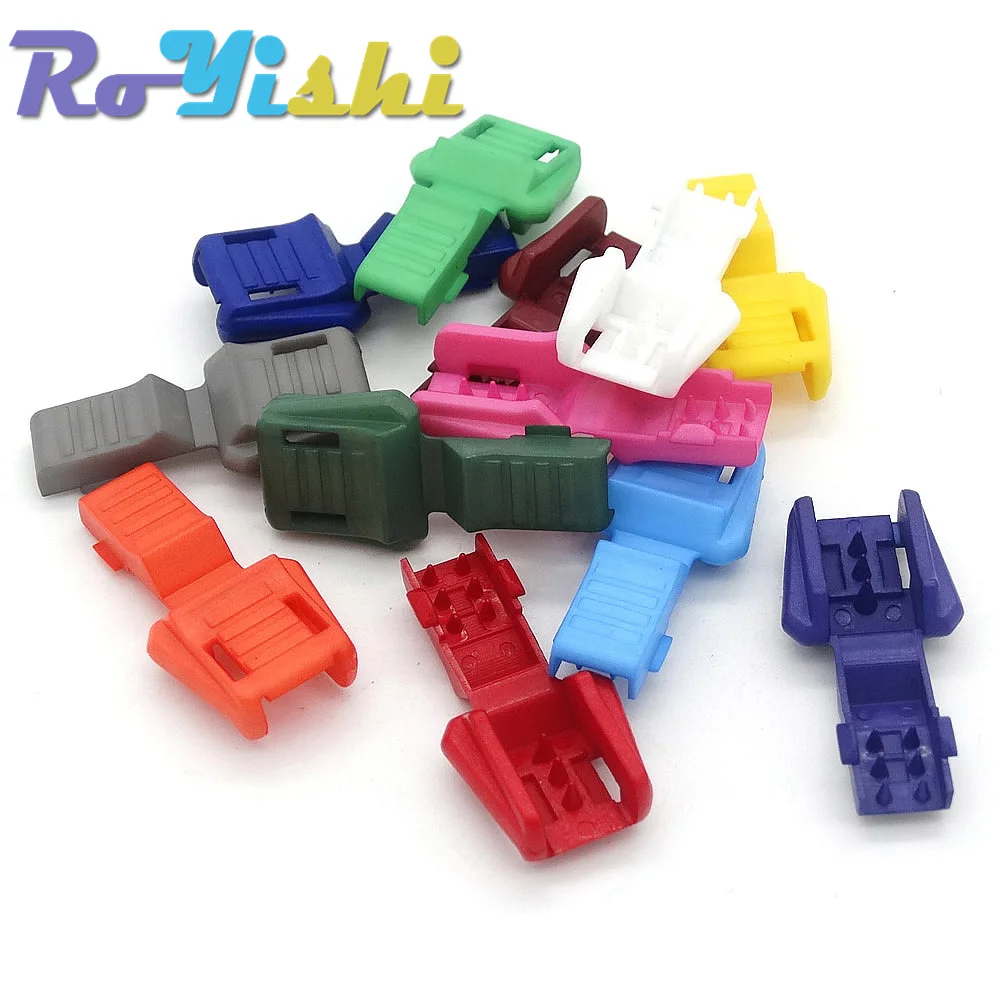 Extremos de cable de tracción de cremallera para Paracord y cordón, punta de correa, bloqueo de plástico, 12 colores, 12 unids/lote por paquete - imagen 5