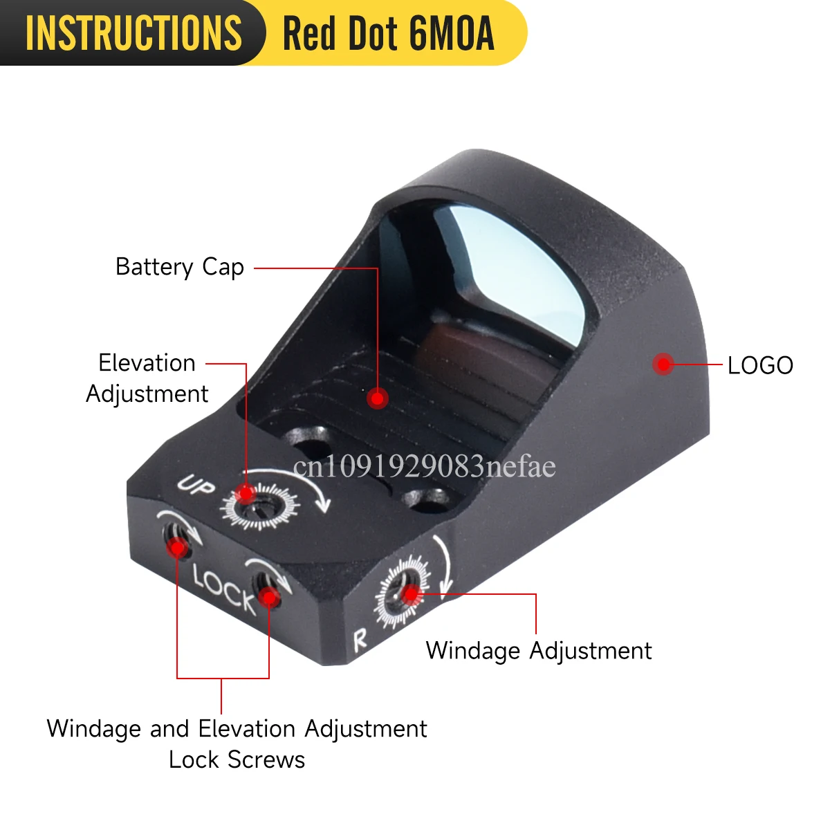 VT 6moa Red Dot Sight Mira ocular rápida, impermeable y a prueba de golpes, mira telescópica de caza de alta calidad con logotipo 100% original - imagen 2