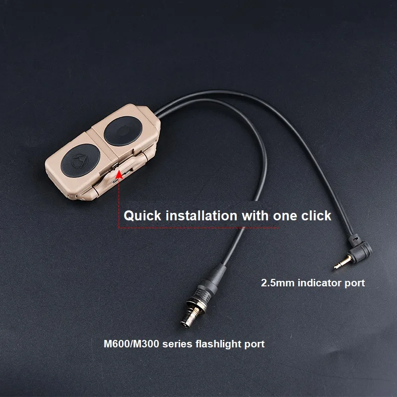 WADSN-linterna táctica Sf de doble Control, interruptor de Control de cable de cola de rata, PEQ-15/WMX200/M3XM600 - imagen 3