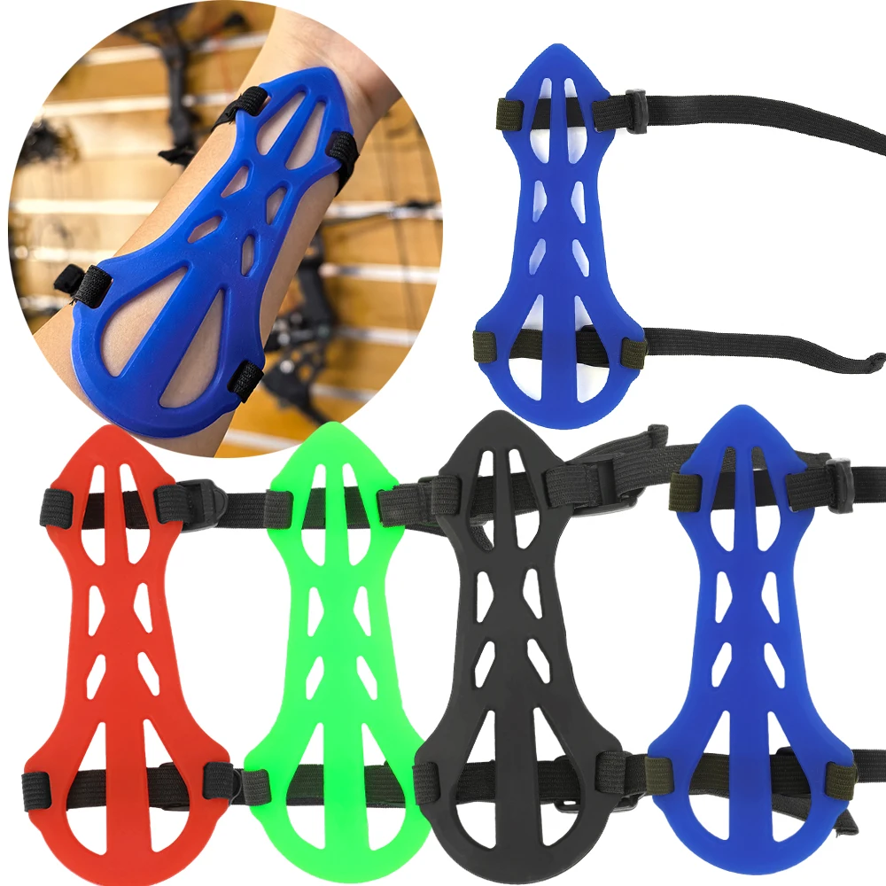 Protector de brazo de tiro con arco para principiantes, Protector de antebrazo de silicona suave, cómodo, evita la tensión del brazo, duradero para caza con arco y flecha - imagen 2