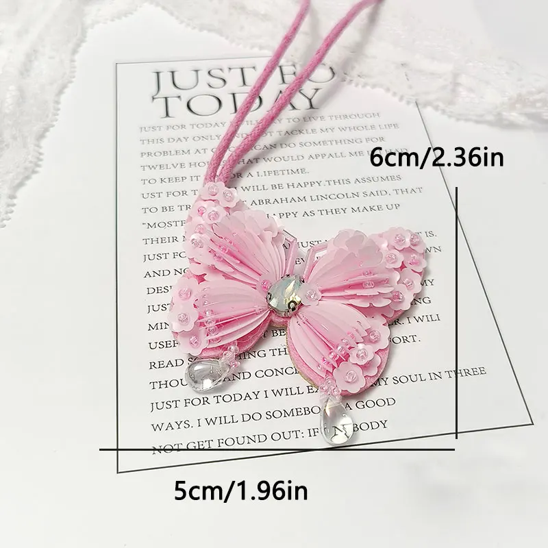 Parches de cuentas de cristal 3D, dije para bolso, llaveros coloridos hechos a mano con diamantes de imitación, colgante de cordón para dije de bolso, decoración de mochila - imagen 5