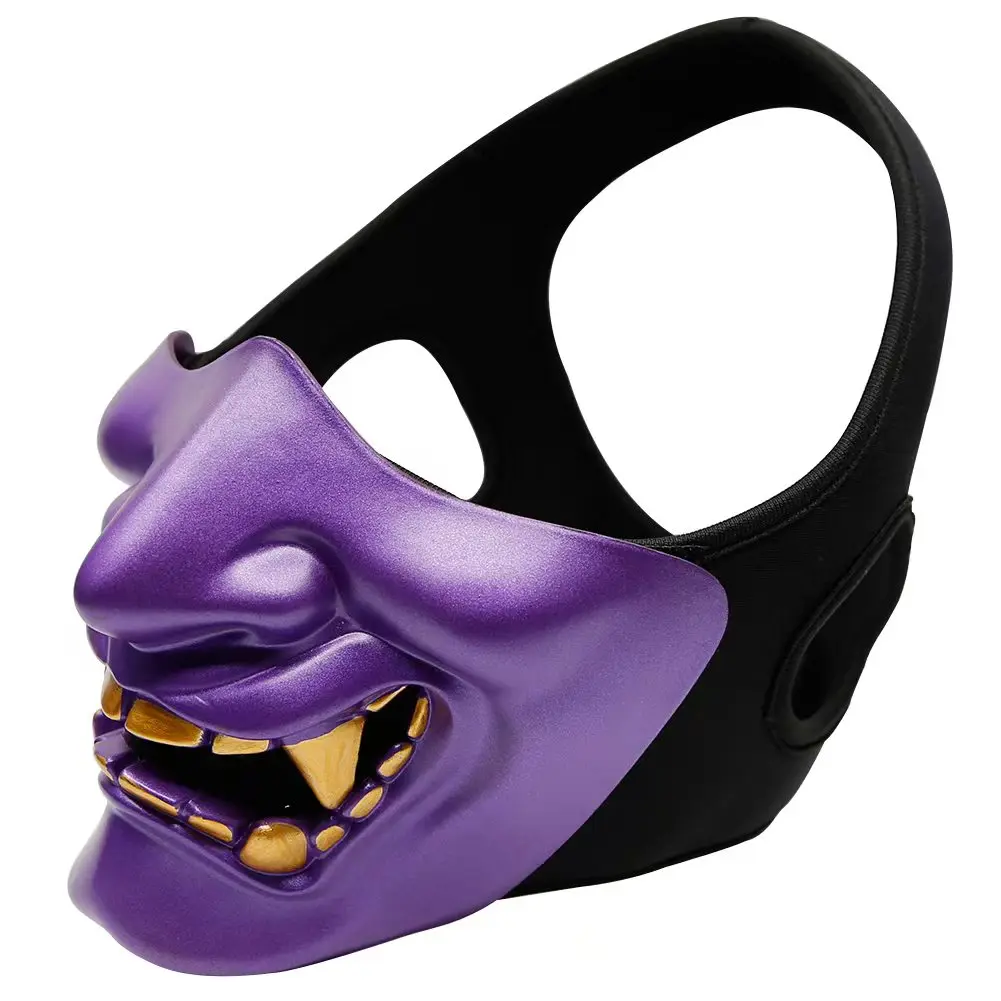 Máscara táctica de media cara Prajna Ghost, máscara protectora de Paintball Airsoft para Cosplay de Halloween, vestido de fiesta de graduación de vacaciones - imagen 3