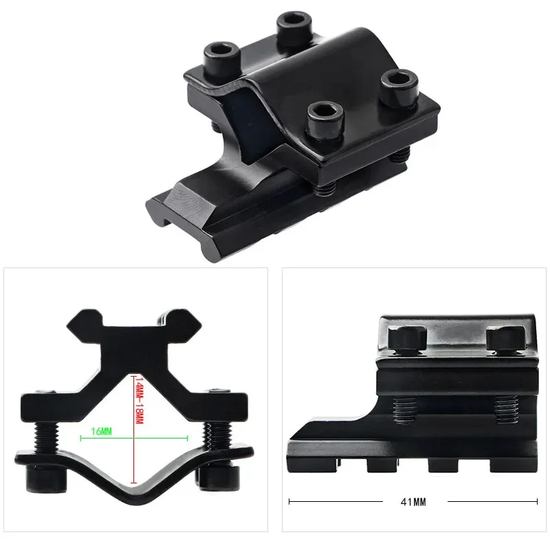 Adaptador de montaje de abrazadera de alcance ajustable de Metal Universal, riel de 20MM para linterna láser de caza, accesorios para pistola de juguete - imagen 5