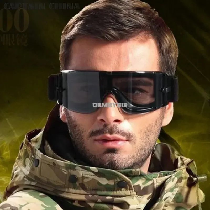 Airsoft-gafas tácticas con 3 lentes intercambiables, lentes militares a prueba de viento, tiro al aire libre, caza - imagen 2