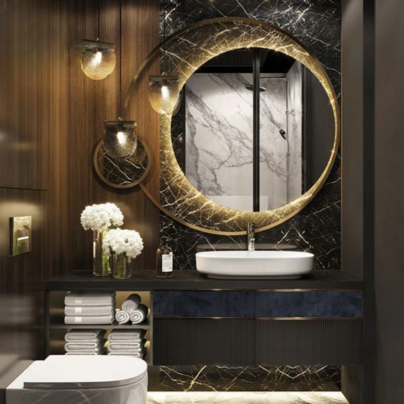 Lavabo de baño ligero y lujoso, mueble de baño simple, combinación de lavabo nórdico de roca - imagen 3