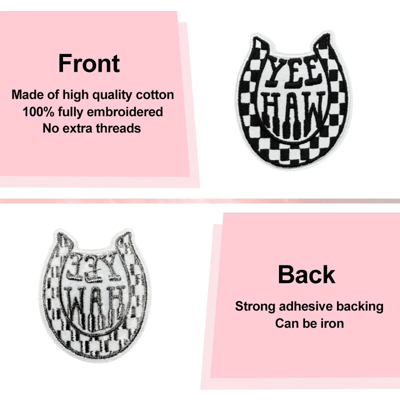 27 unids/lote parches bordados en blanco y negro para chaqueta, sombrero, pegatinas para planchar, costura DIY, insignias de decoración de ropa número único 8 - imagen 5