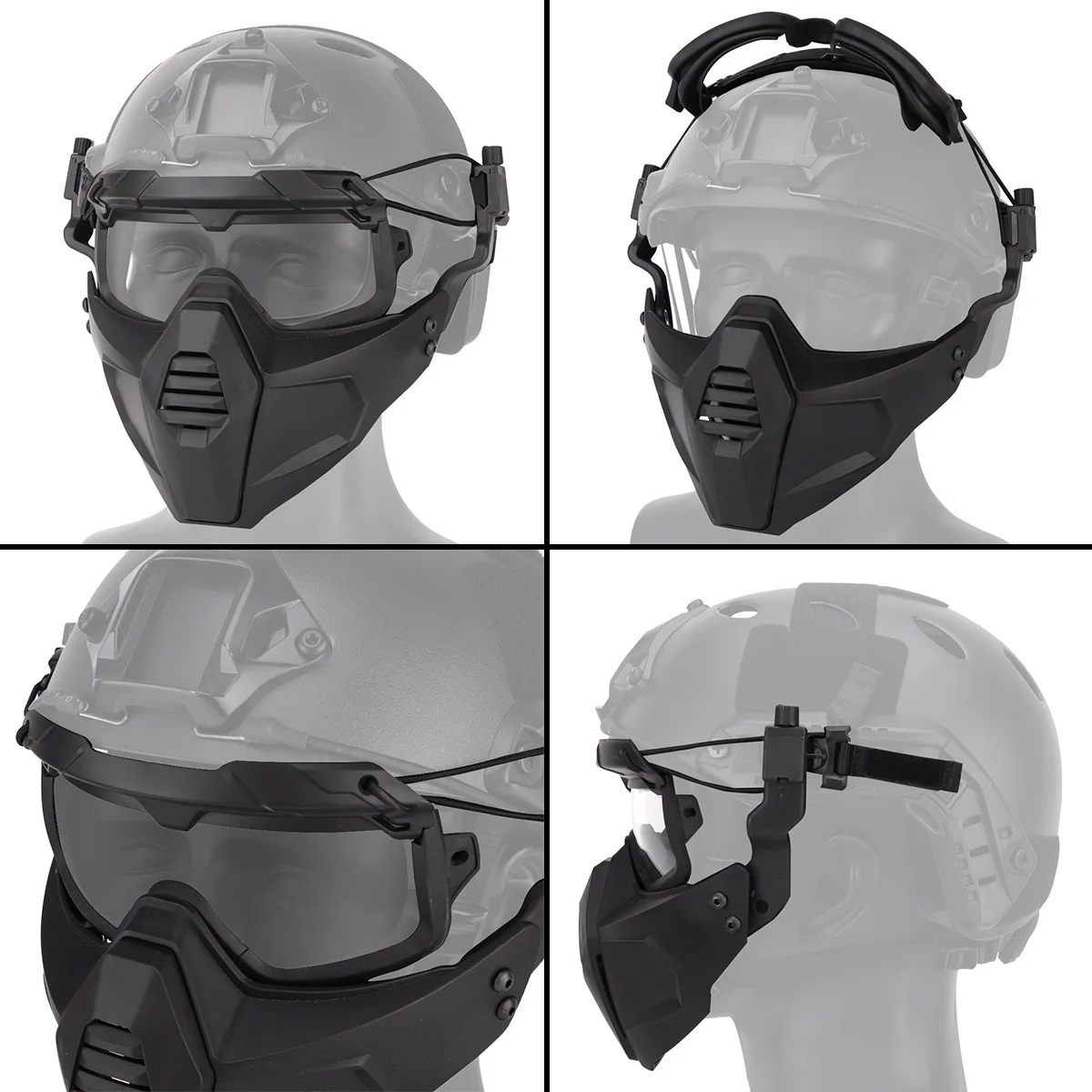 Casco táctico para airsoft y paintball Aleación de aluminio L4G24 NVG Modelo Micrófono Auriculares Gafas Máscara Linterna Juego de casco táctico - imagen 3