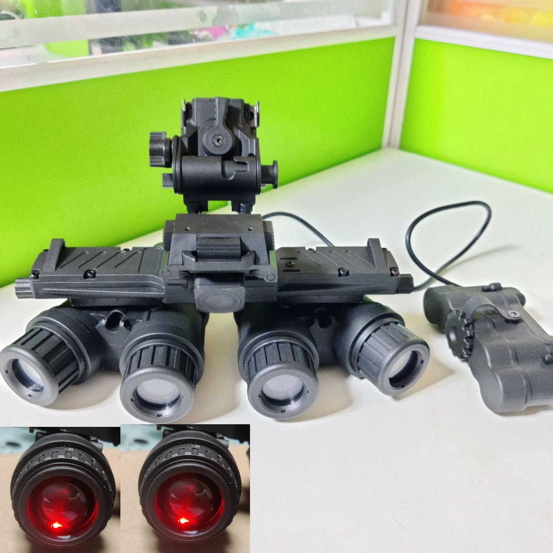 Versión luminosa ficticia táctica GPNVG 18 gafas de visión nocturna modelo sin función con soporte para casco L4G24 NVG paintball Cos - imagen 4