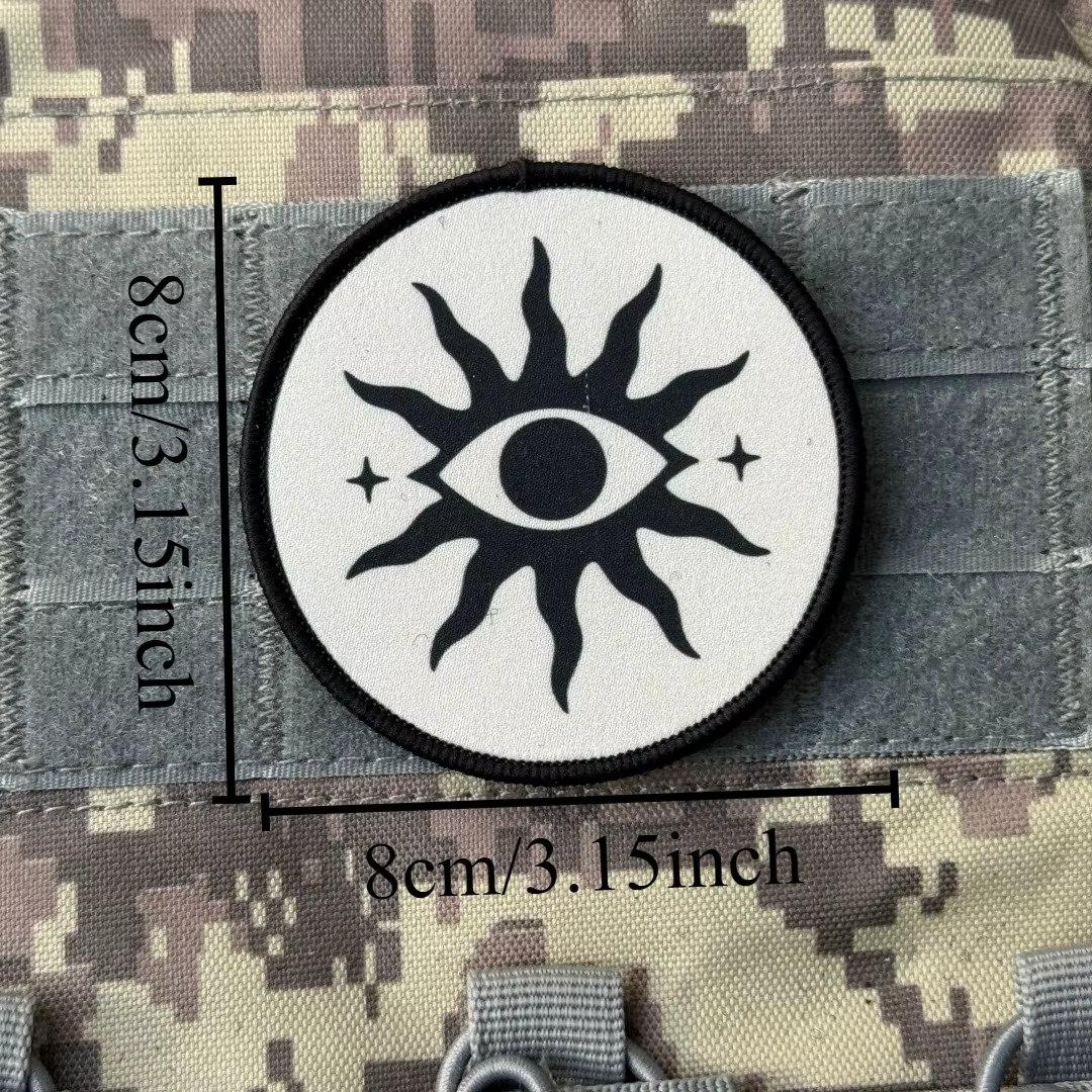 Parche moral táctico ojo Chevron con velcro para mochila y uniforme - imagen 3