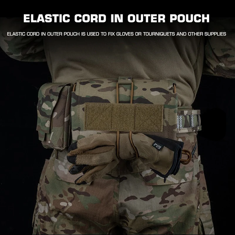 Bolsa táctica para botiquín de primeros auxilios MOLLE, bolsa de almacenamiento de extracción Horizontal de despliegue rápido, bolsa médica, riñonera de seguridad de supervivencia - imagen 2