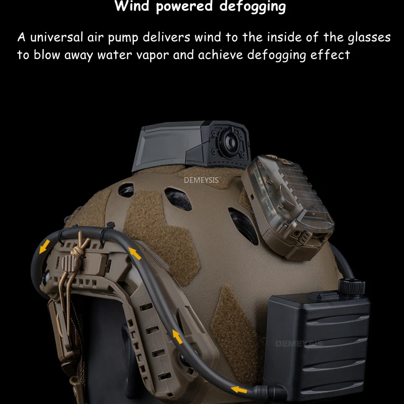Gafas tácticas, ventilador de ventilación antiniebla, correa ajustable para la cabeza para Airsoft, motocross, montañismo, esquí, desempañamiento - imagen 2