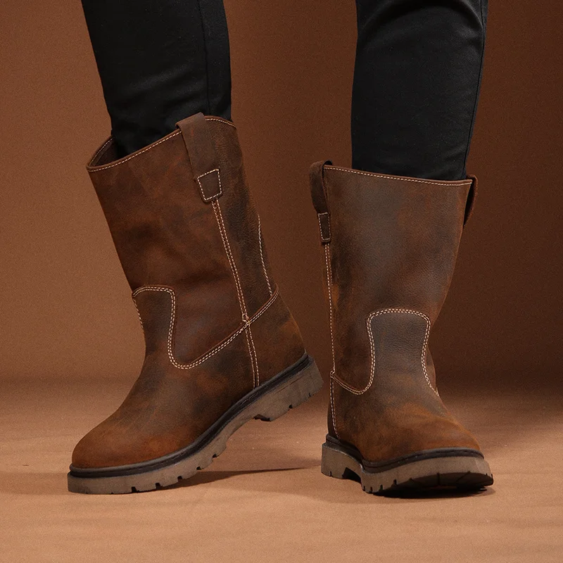 Zapatos de senderismo de cuero de vaca para hombre, botas de caza, zapatos tácticos, zapatillas impermeables de combate en el desierto, zapatos para caminar en la nieve para mujer - imagen 4