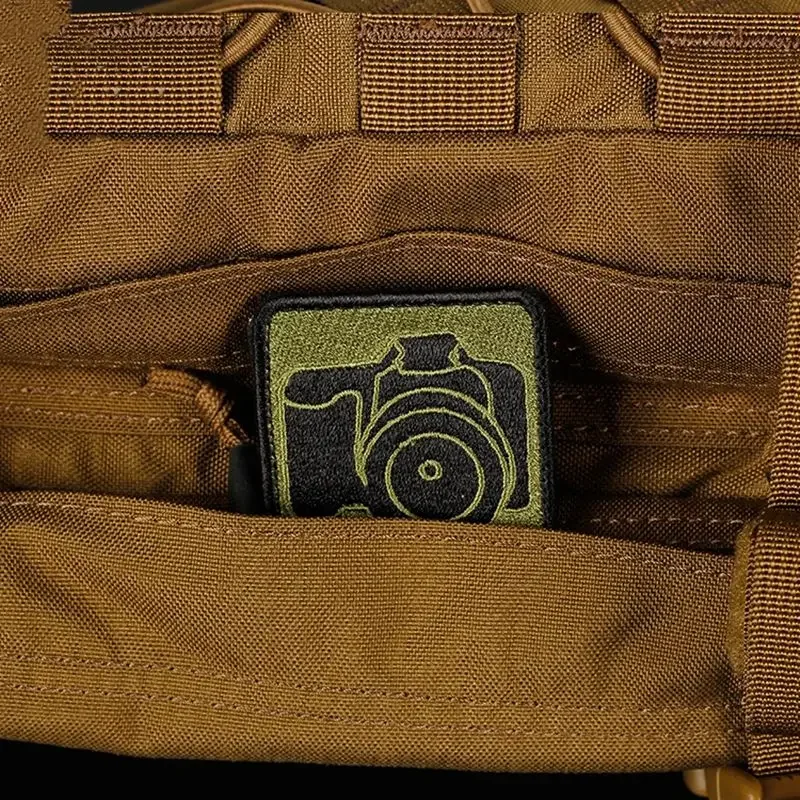 Insignia de moral de fotografía táctica, bordado de medalla de fotógrafo, parches de gancho y bucle, parche táctico de cámara, pegatinas de mochila DIY - imagen 4