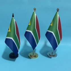 BANDERA DE SKY Bandera de escritorio de oficina Bandera de Sudáfrica 14x21 cm poliéster Bandera nacional de Sudáfrica Banner de país Adornos de escritorio Banderas
