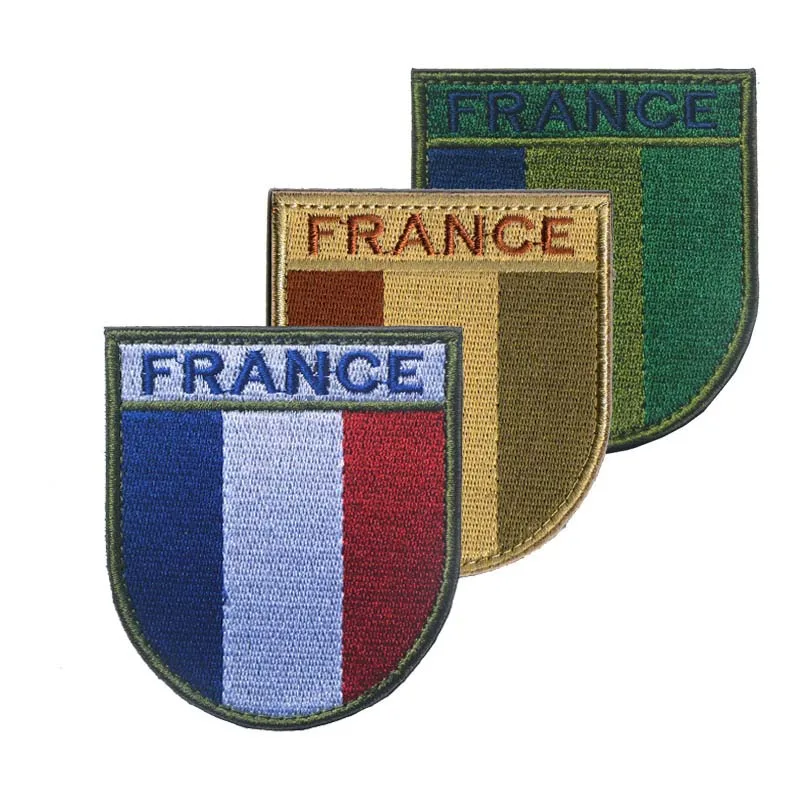 Parches bordados con apliques de emblema de moral de la bandera de Francia, insignia francesa reflectante infrarroja, pegatinas de brazalete militar, parche táctico - imagen 3