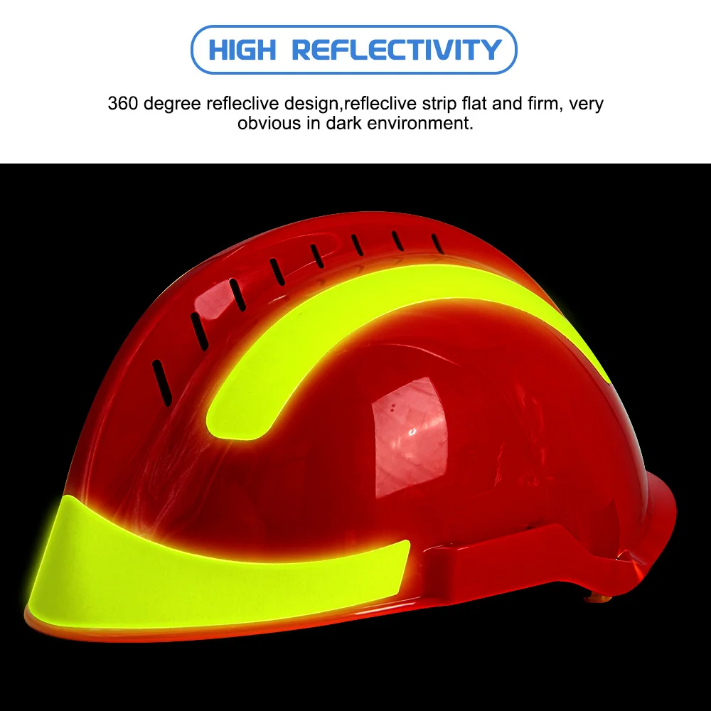 Casco de rescate de emergencia, cascos de seguridad reflectantes para bomberos con gafas, soporte para linterna, casco ABS para construcción de rescate forestal - imagen 5