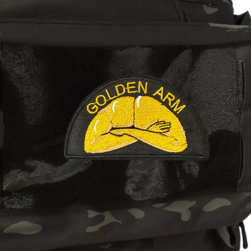 Insignia de moral bordada "Golden Arm", parche táctico con gancho y bucle, brazalete militar, ropa, pegatinas decorativas para mochila - imagen 3