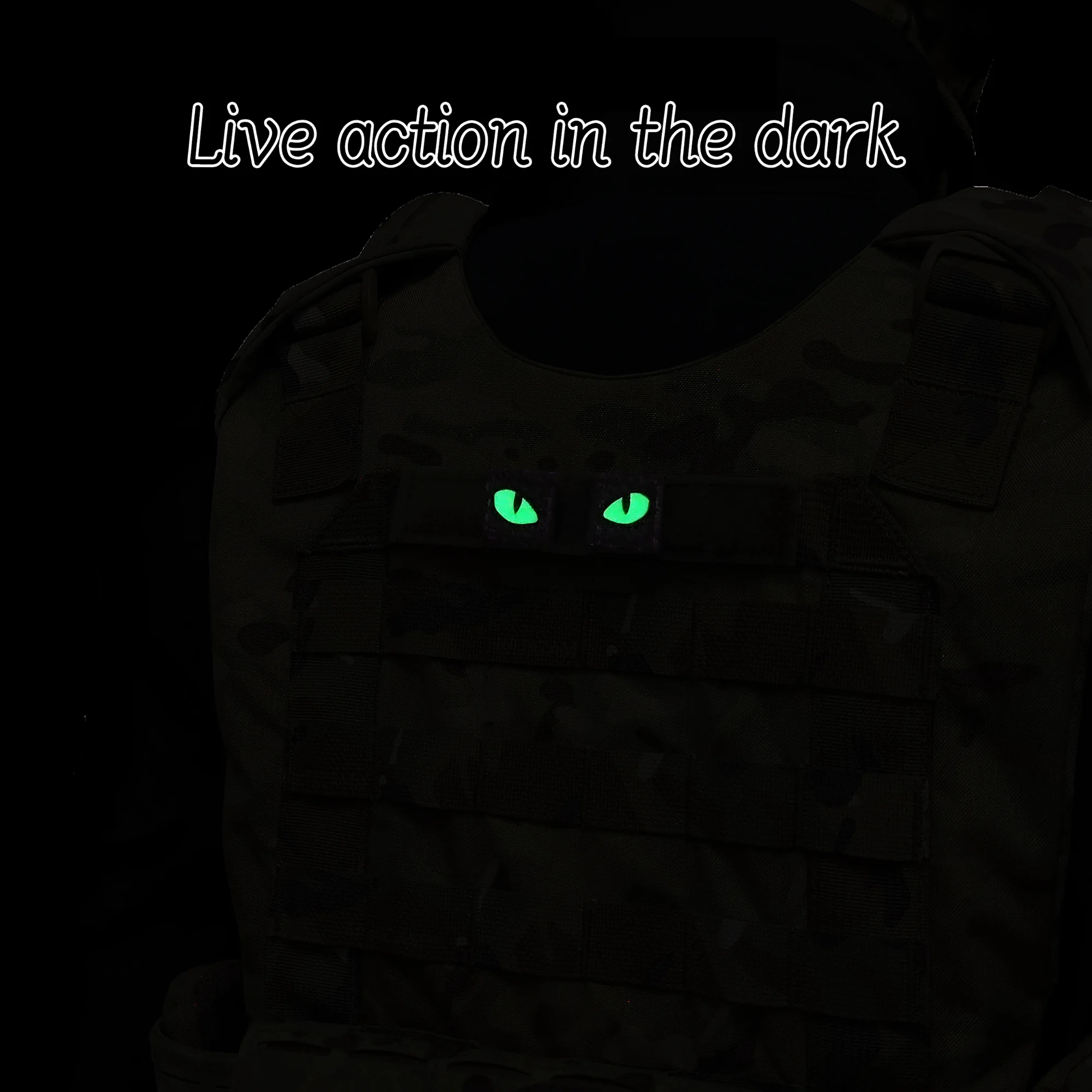 Accesorios tácticos para casco al aire libre, insignia de hombro con ojo de diablo que brilla en la oscuridad, brazalete, placa TEGRIS - imagen 4