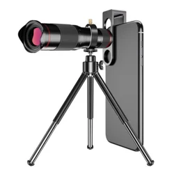 Lente de teléfono móvil con Zoom súper teleobjetivo 48x, potente telescopio Monocular de Metal, teleobjetivo HD móvil con trípode para acampar