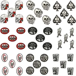 Parche calavera rosa termoadhesivo – Diseño Punk táctico