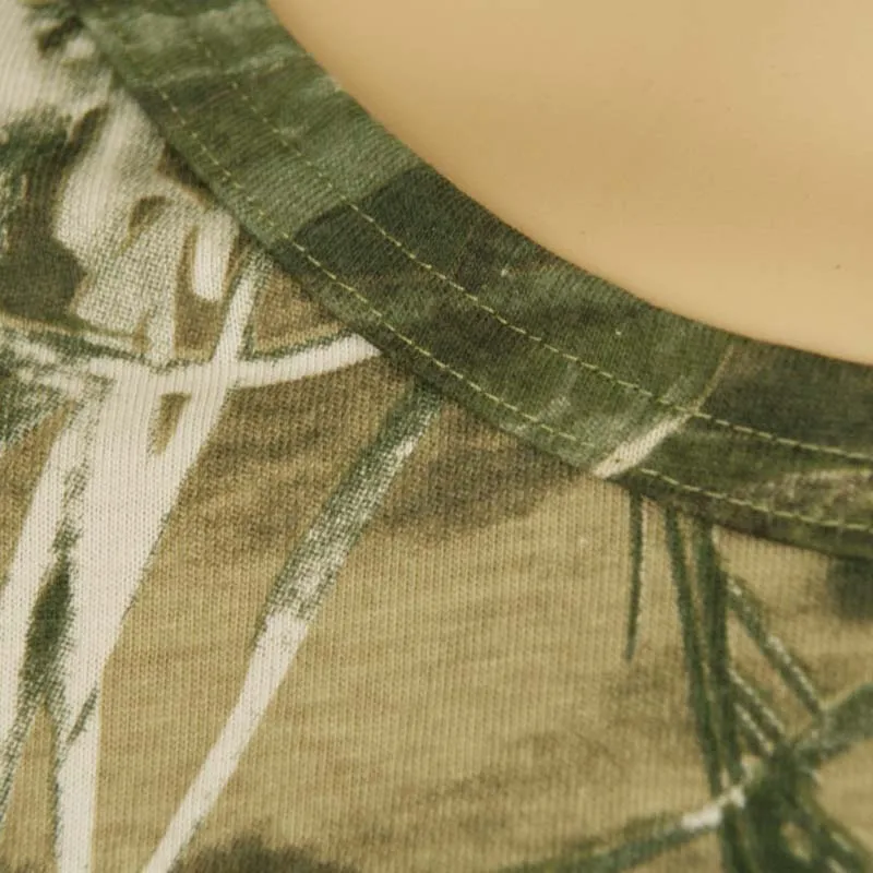 Camisa de pescador de verano de algodón, ropa deportiva cómoda antisudor, Camuflaje biónico de hierba de agua, ropa de caza - imagen 3