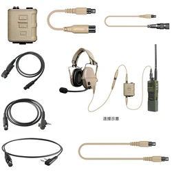 Auriculares tácticos de doble canal V60, Radio PTT para PRC152 PD980 XTS5000 APX7000